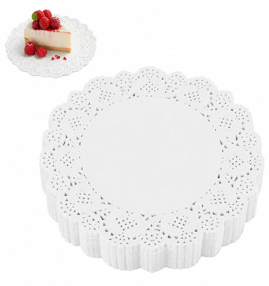150 Pcs Paper Dollies, Doilies for Dessert Trays 9.5 Inch Round Disposable