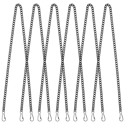 Elegaperma Pack of 6 Chain with Hooks, Metal Chain for Hanging, Adjustable Robust Small Chains for Hanging Decorations, Bird Feeders, Flower Pots and Lanterns