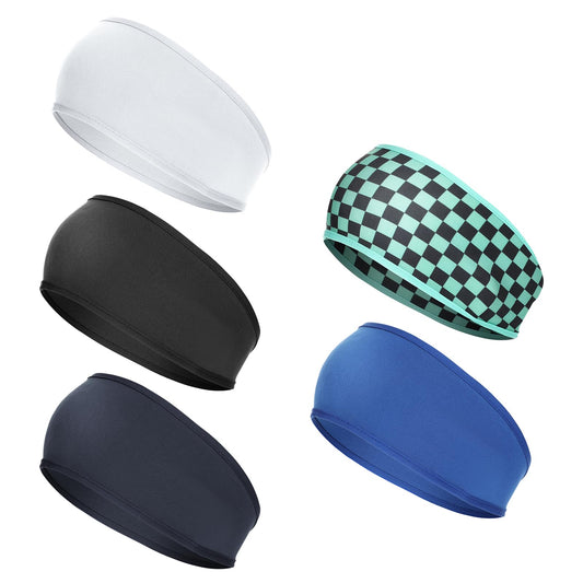 Girls Sports Headbands, 5 Pcs Sweat Bands for Kids Boys, Soccer Headbands for Boys, Basketball Headband for Girls and Boys - Football Basketball Running Tennis, 5 Colors