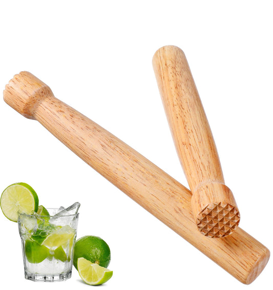 Muddler, 2 Pcs 19.5 cm Wooden cocktail muddler for Drinks, Mojitos, Cocktails, Bar, Home (2.5 cm Diameter)