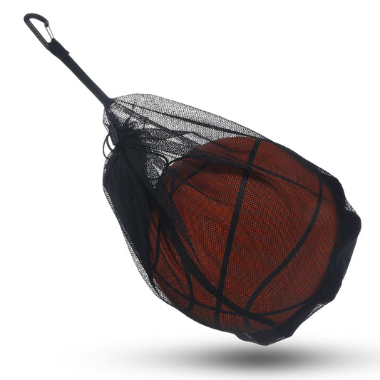 Classicseali Basketball Bag,Ball Net Bag with Buckle,Mesh Bags for Balls,for Basketball,Volleyball,and Football,Fits All Backpacks,Durable and Lightweight (Black)