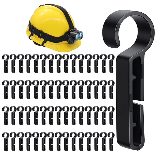 Classicseali 60PCS Hard Hat Headlamp Clips, Durable and Lightweight Hard Hat Light Clips, Non-Slip Hards Hats Clip for Headlamp, Suitable for Headlights, LED Light Helmet, Black