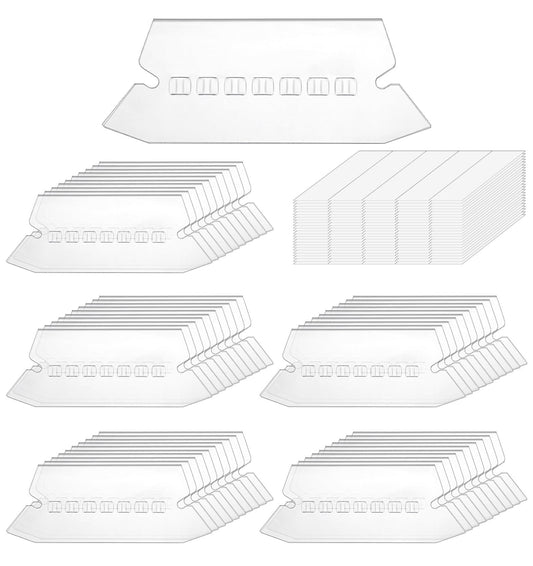 50Pcs Hanging File Folder Tabs, 3 Inch Plastic Tabs for Hanging File Folders Labels and 2 Inch Paper Inserts, Easy Quick Identification Clear Labels for Organizing Files, Binders, and Folders