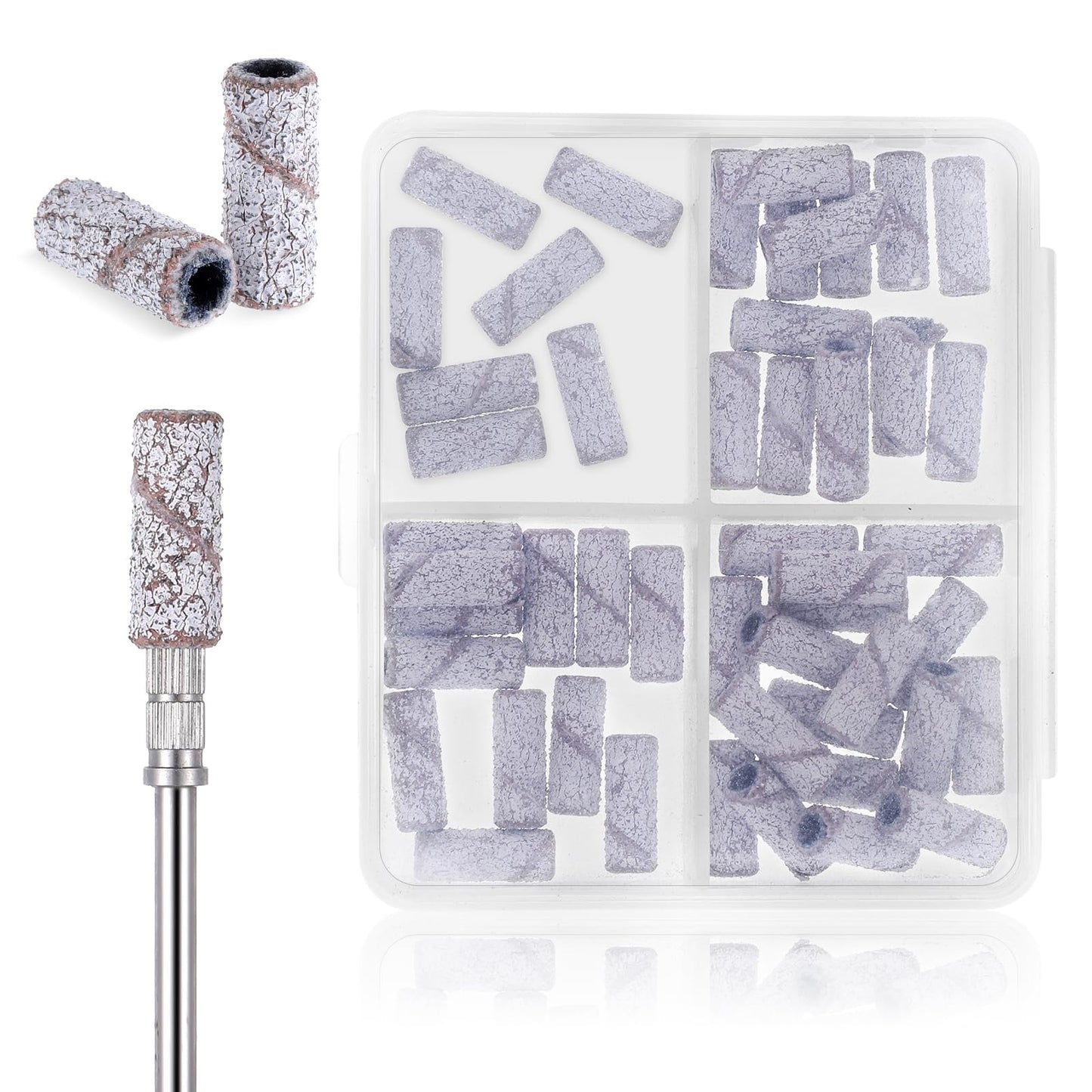 Oruola 50pcs Nail Drill Sanding Bands,240 Extra Fine Grit Sanding Bands for Nail Drill with Upgrade 3.1mm Mandrel Bit,Nail Sanding Bands for Acrylic Nails Gel Removing Shaping Manicures Pedicure Zebra