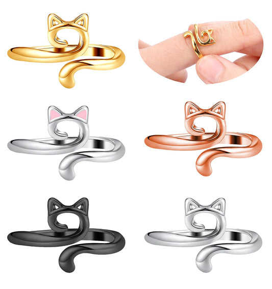 5 Pcs Crochet Tension Ring for Cat Ears, Crochet Rings for Fingers