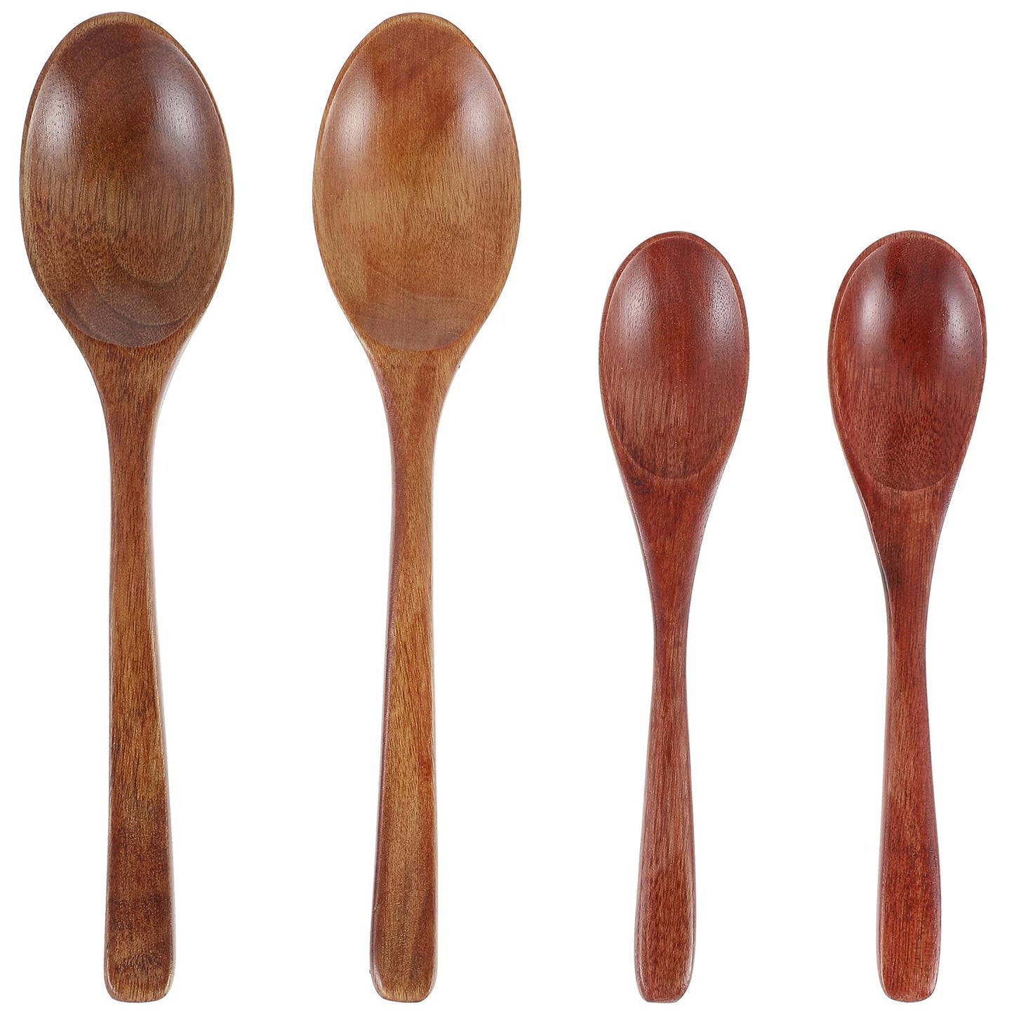 Oruola 4pcs Wooden Spoon Set of 4,5.9 & 7.4 in Wood Spoons for Eating,Wood Utensils Set,Small Wooden Spoons for Tea Coffee Jam Sugar Ice Cream and Bath Salts Stirring Spoons