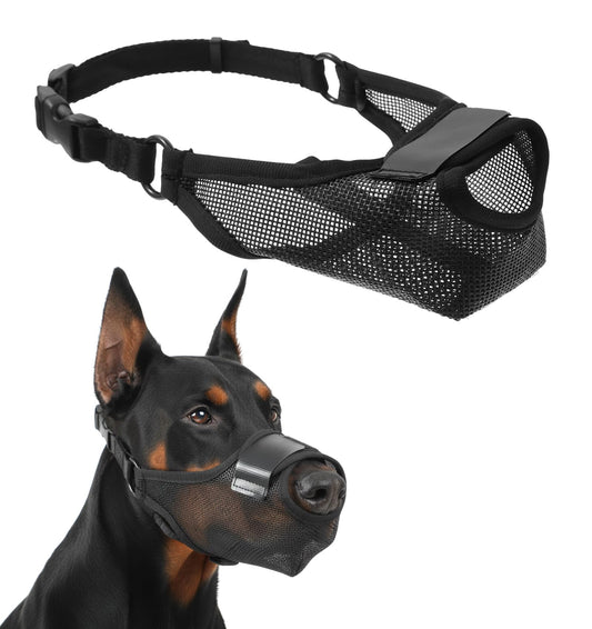 Muzzle for Large Dogs, Dog Muzzle Large Breed with Front Opening, Breathable Soft Muzzles for Dog, Adjustable for Huskies and Dobermans, Allows Panting & Drinking