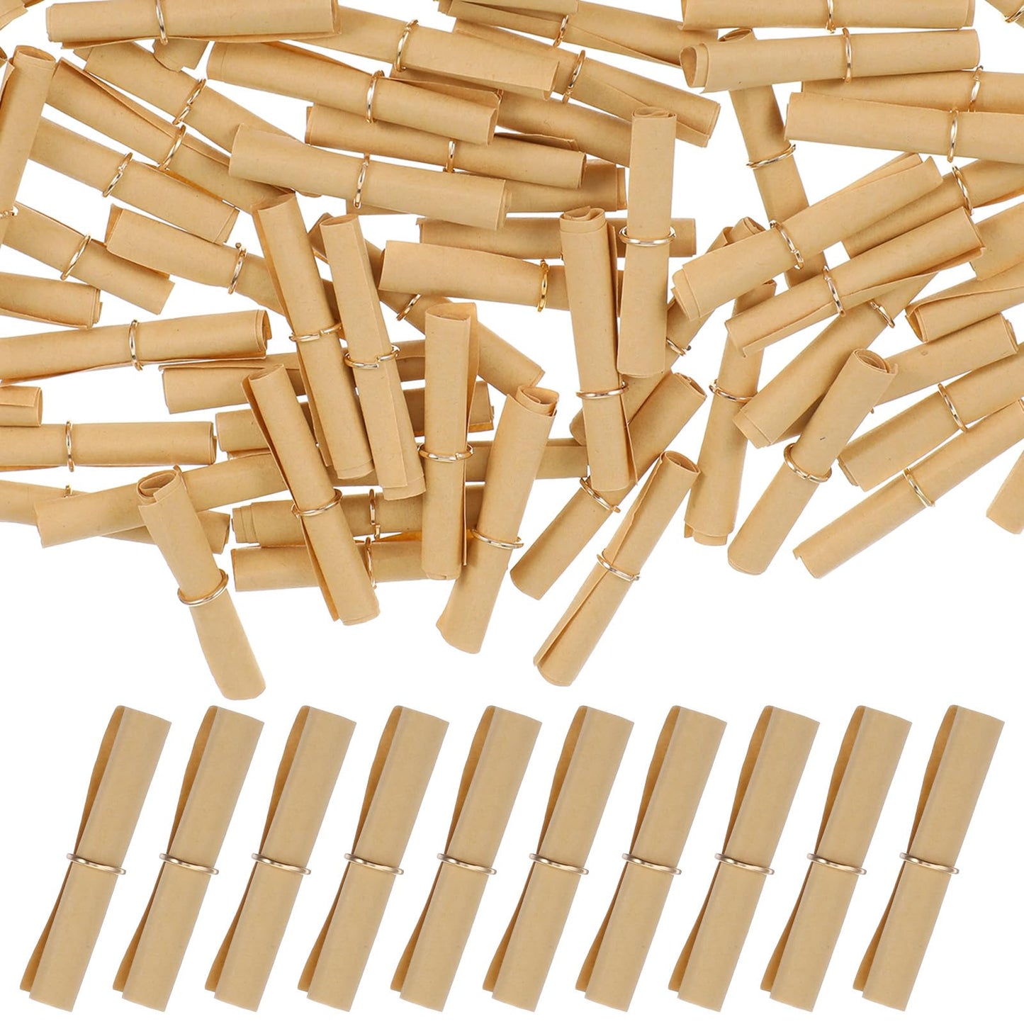 Elegaperma Pack of 200 Mini Paper Rolls, Small Mini Loose Tombola with Tie Rope for Handwritten Messages of Valentine's Day, Anniversary, Birthday Party, Club Activities