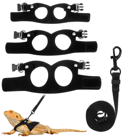 3 Pcs Bearded Dragon Harness Set, Adjustable Bearded Dragon Accessories