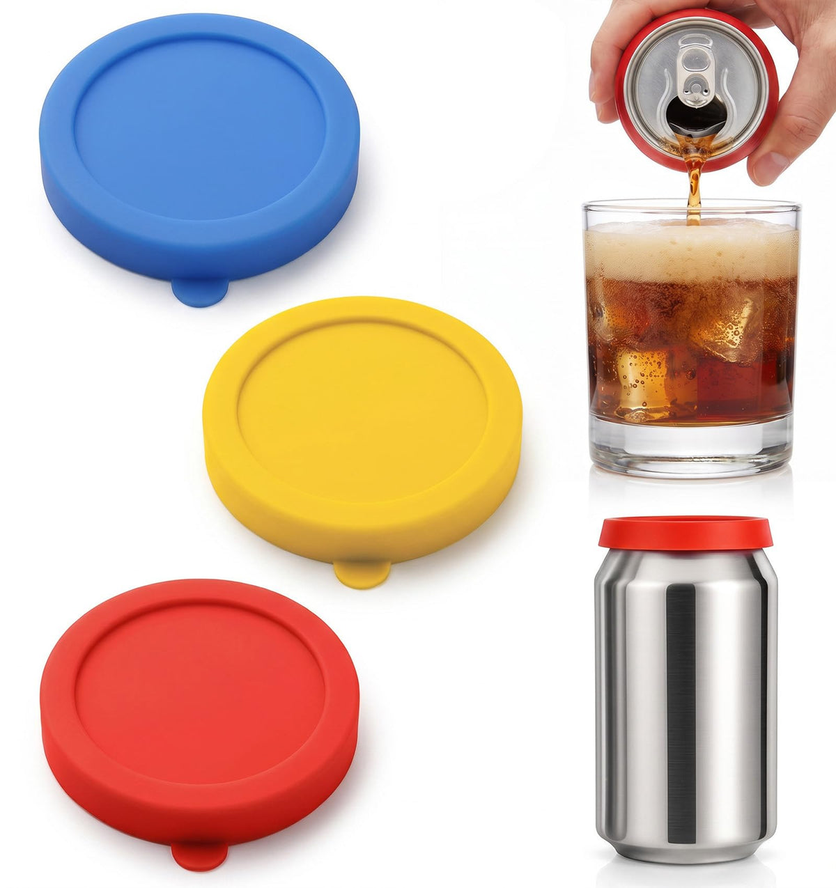 3 Pcs Soda Can Lids to Keep Carbonation, Pop Can Lids for Standard Cans