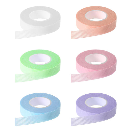 Oruola 6 Rolls Lash Tape for Eyelash Extensions,Adhesive Fabric Eyelash Extension Tape,Breathable Micropore Fabric Eyelash Tape,Makeup Tape,Eyelash Extension Supplies,9 m/10 Yard Each Roll(Colorful)