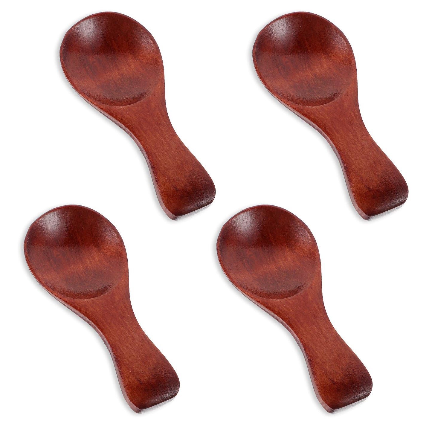 Oruola 4pcs Salt Spoon,Small Wooden Spoons,3.3 X 1.4 in Wooden Spoon for Honey,Wood Utensils Set,Mini Wooden Spoons for Tea Coffee Jam Sugar Ice Cream Sauce Bath Salts Stirring Spoons