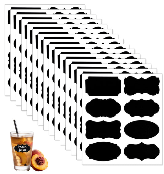 120 Pack Chalk Labels Stickers, 3.8 x 7 cm Spice Labels for Spice, Kitchen, Bottles (Black)