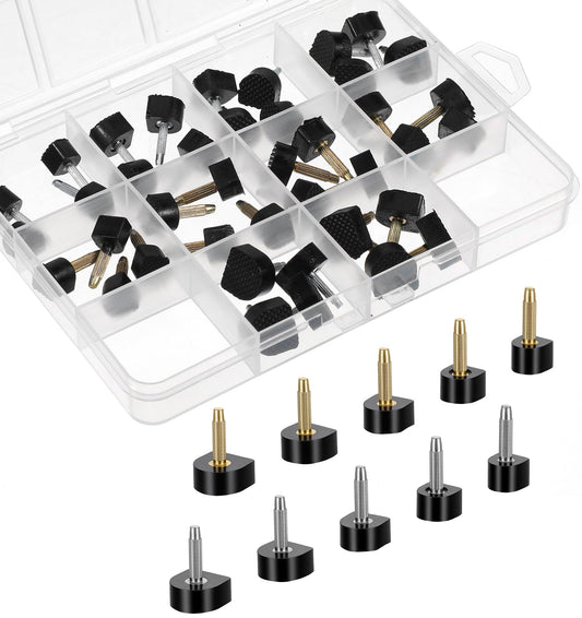 20 Pairs Heel Tips Replacement, TPU & Zinc Alloy Heel Caps Protectors with 2.4mm Fine & 3mm Thick Nails (Black, 7-12mm Sizes)