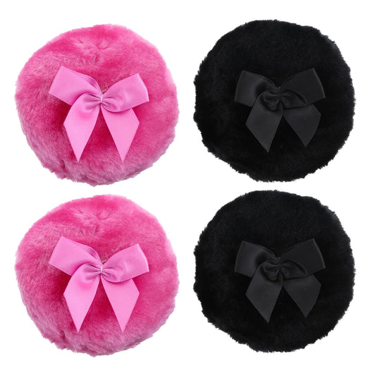 Guduling 4 Pcs Large Powder Puff,3.5 In Dusting Powder Puff,Soft Face Body Powders Puffs, Washable Reusable Makeup Puffs for Body Powders Wet Dry Makeup Tool for Baby & Kid & Adult