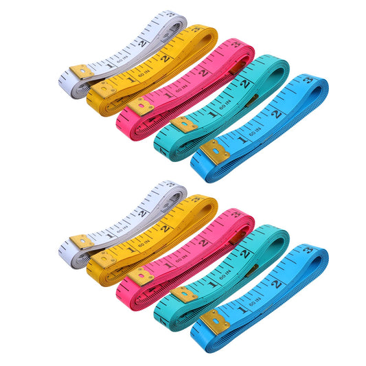 Elegaperma 10 Pcs Clothes Measuring Tape, 10-Color Set & Double-Sided Scale Measuring Tape For Clothes, Essential Paper Tape Measure for Tailoring Sewing and Body Measurements