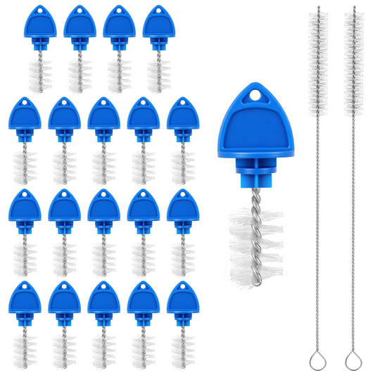 Classicseali 22PCS Nylon Beer Tap Brush, Reusable Beer Tap Brush, Easy to Clean, Beer Plugs, for Draft Beer Faucet Cap Plugs Cleaning Keg Tap Rubber Stopper Plug Cover Beer Keg Tap Plugs, Blue