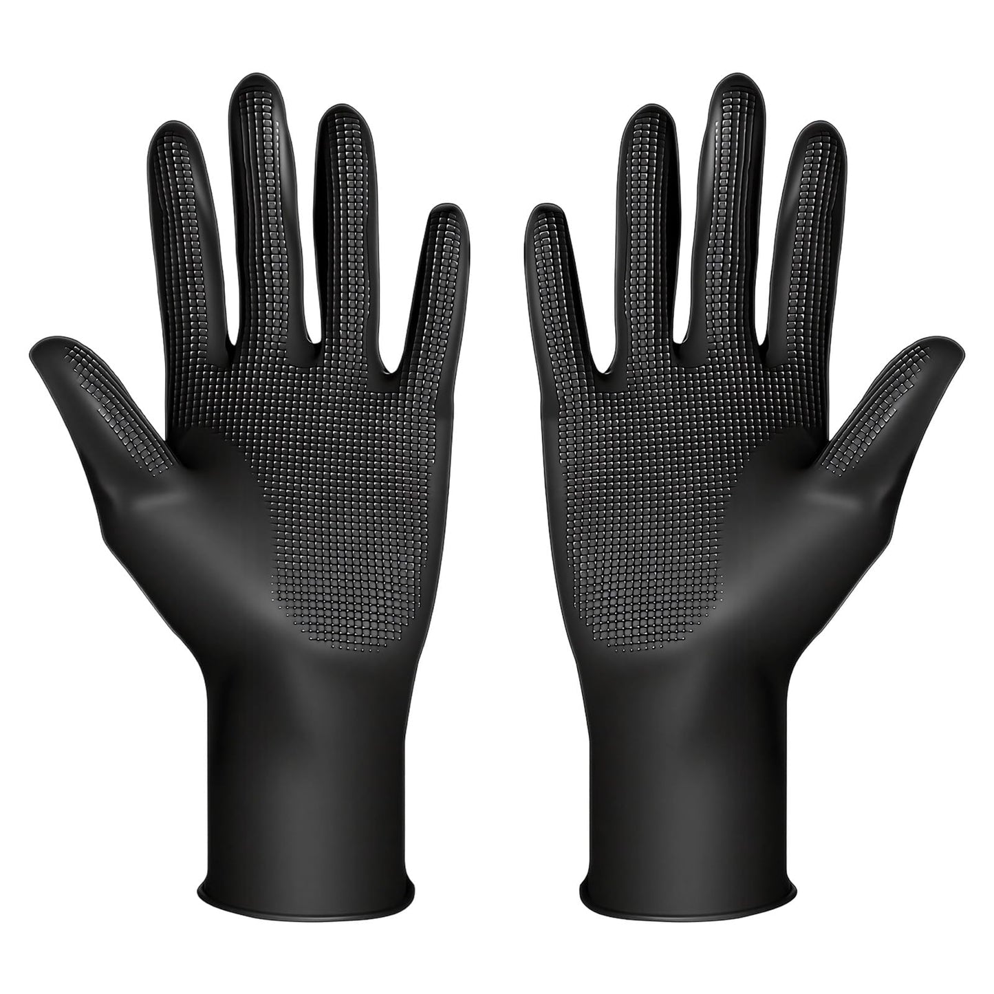 Elegaperma 2 Pair Salon Gloves, Reusable Gloves for Hair Coloring and Hair-Drying With Anti-Slip Granules for Hair Coloring & Cleaning, Black