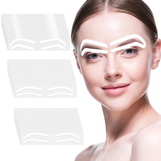 Guduling 48 pairs Eyebrow Stickers,Adhesive Eyebrow Stickers for Women,3 Shapes Eyebrows Tape Strips,Airbrush Eyebrows Stencils Mapping Shaping Guides Brow Template for Tinting Makeup