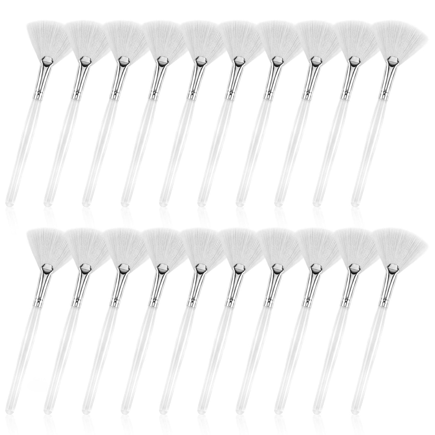 Elegaperma Pack of 20 Silicone Fan Brushes, 5 cm Mask Brush, Face Silicone