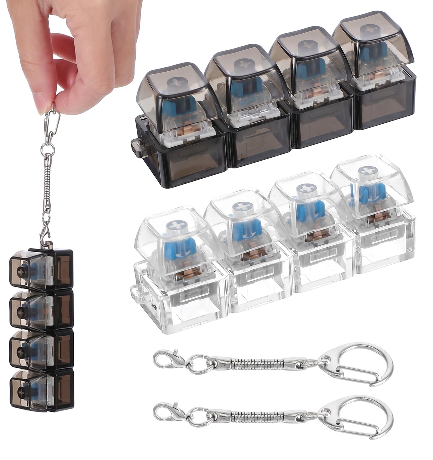 2 Pcs Keyboard Fidget Toy, Keyboard Clicker Fidget Toy 4-Button