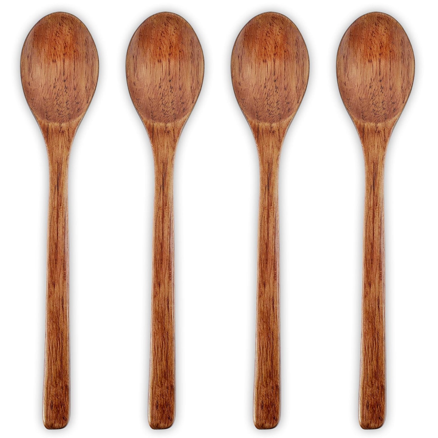 Oruola 4pcs Wood Spoons for Eating,23.5 X 4.5 CM Wooden Spoon for Honey,Wood Utensils Set,Wooden Cooking Spoons for Cooking Serving Mixing,Tea Coffee Jam Sugar Ice Cream and Bath Salts Wood Spoon