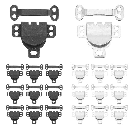 Elegaperma 20 Pairs Hook and Eye Fastenings, Trouser Fasteners Hook and Bar, Hooks and Eye Fastenings for Clothes Silver and Black Copper Closure for Skirts Trousers and DIY Sewing Projects