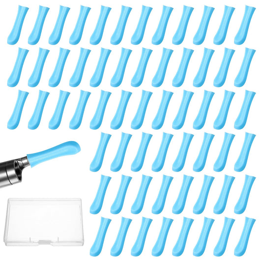 Classicseali 60PCS Silicone Ear Spoon Replacement Tip, Silicone SUEAR Replacement Tips for Wet/Dry Ear Wax Cleaning, Bebird Ears Wax Removal Tip, for Teens and Adults Ears Waxs Removal Endoscope, Blue