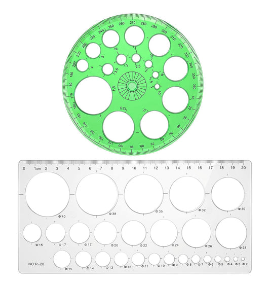 2 Pcs Circle Templates, Plastic Circle Template for Drawing