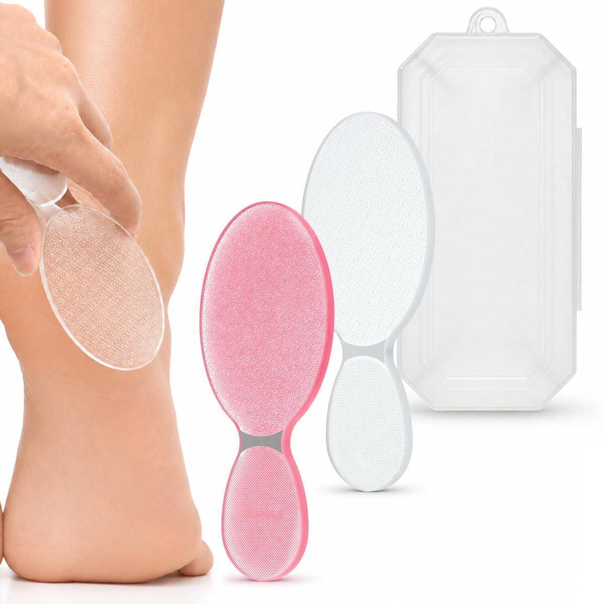 Elegaperma 2pcs Glass File for Feet for Home Foot Care and Travel