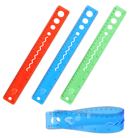 3 Pcs Flexible Rulers, 12 Inch Bendable Soft Plastic Bendy Rulers