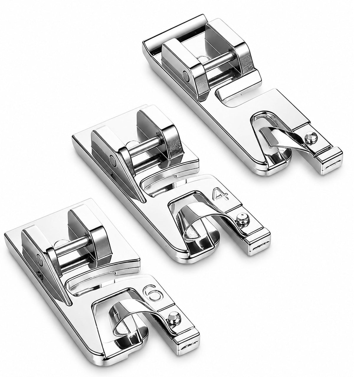 3 Pcs Rolled Hem Presser Foot, 3/4/6mm Narrow Hem Foot for Low Shank Sewing