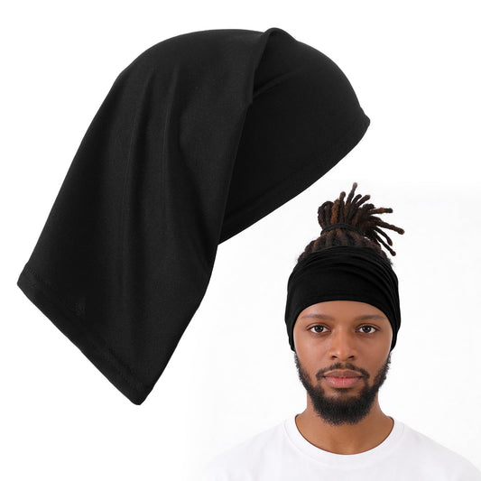 Elegaperma Dreadlock Caps for Men, Black Loc Caps for Men, Loc Socks For Dreads for Man Unisex Long Tube Headband Lock Hair Accessories Wraps