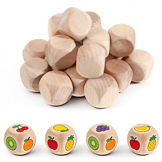 Elegaperma 20Pcs Blank Dice, Natural Sandalwood Wooden Dice for Crafts with Smooth Finish, Versatile Art Dices for DIY Projects and Creative Customization(18X18mm)