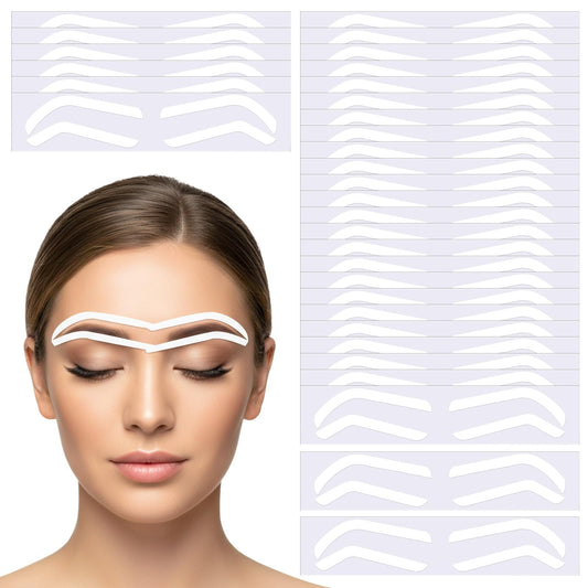 Guduling 100 Pairs Eyebrow Stencil Stickers Disposable,Disposable Eyebrow Tape,Adhesive Eyebrows Stencils for Women,3 Shapes Eyebrows Tape Strips Gentle Adhesive No-Residue Guides for Women