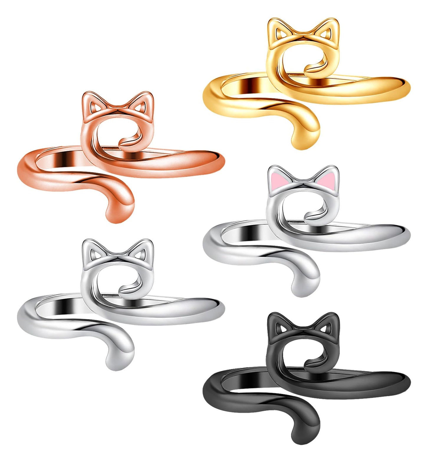 5 Pcs Tension Ring, Cat Shape Crochet Tension Rings