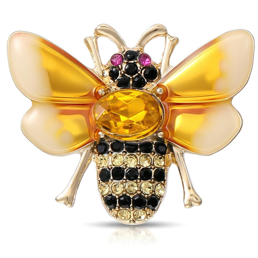 Elegaperma Black Bee Brooch Pin, Bee Brooches for Women, Sparkling Rhinestone Crystal Bee Brooch Pin for Jackets Scarves and Bags