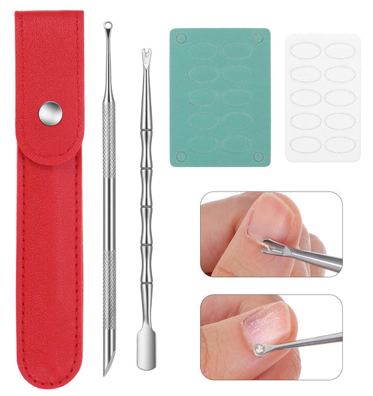 2 Pcs Cuticle Pusher Tool, Stainless Steel Cuticle Pusher Scraper