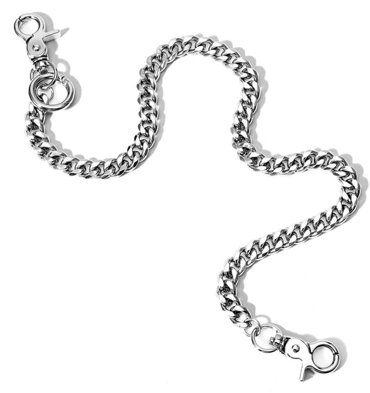 Jeans Chain, 60 cm Stainless Steel Wallet Chain for Men, Trouser Chains for Trouser Motorcycle Trucker Punk Hip Hop, (Silver)