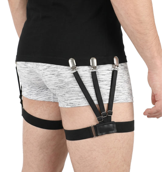 2Pcs Shirt Stays for Men, Shirt Stays Tuck Holders Adjustable Garter