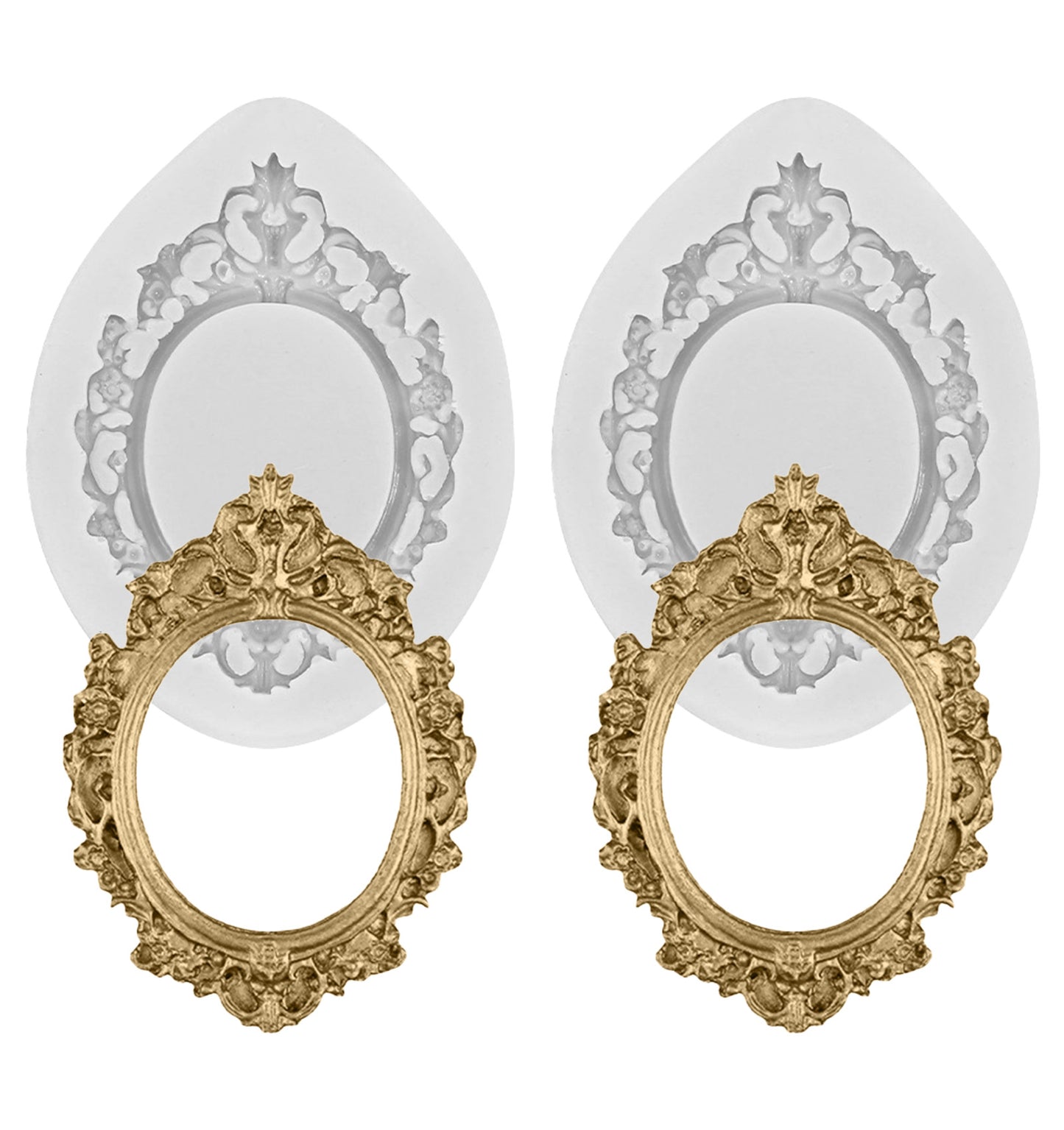 Silicone Moulds for Crafting, 2 Pcs Cakesicle Moulds, Silicone Baroque Photo Frame Mold for Cake Decorating, Fondant, Cupcake Topper, Candy & Polymer Clay Craft