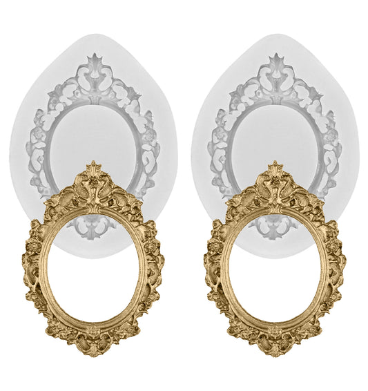Silicone Moulds for Crafting, 2 Pcs Cakesicle Moulds, Silicone Baroque Photo Frame Mold for Cake Decorating, Fondant, Cupcake Topper, Candy & Polymer Clay Craft