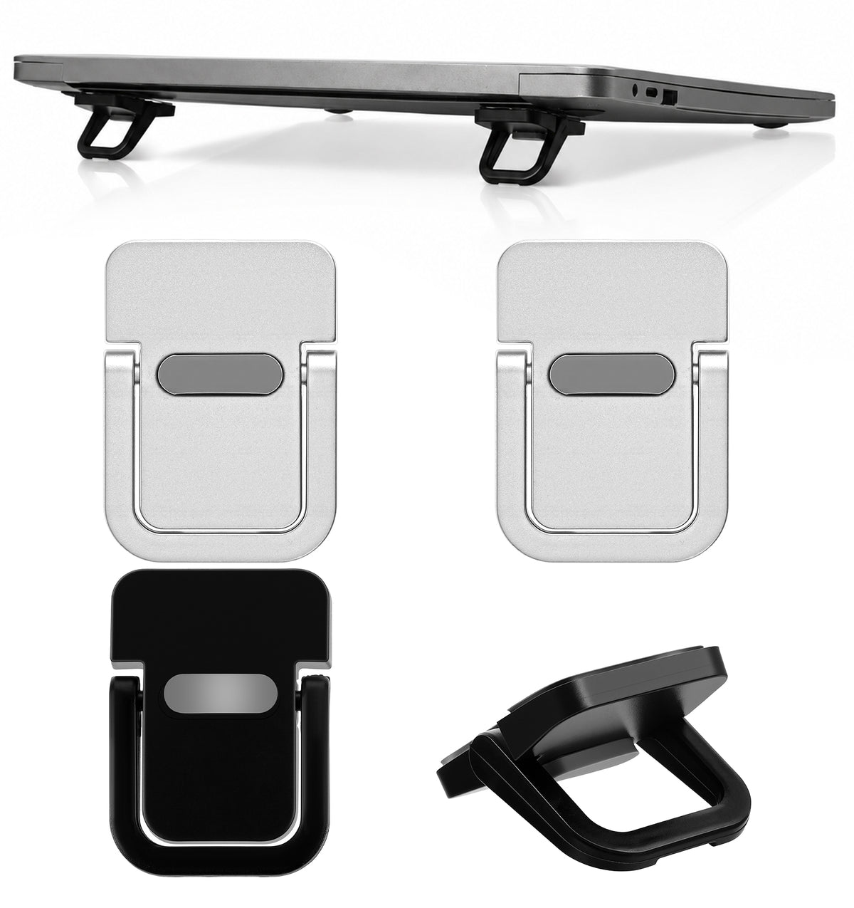 4 Pcs Laptop Feet, Black & White Keyboard Riser Keyboard Stand for Desktop