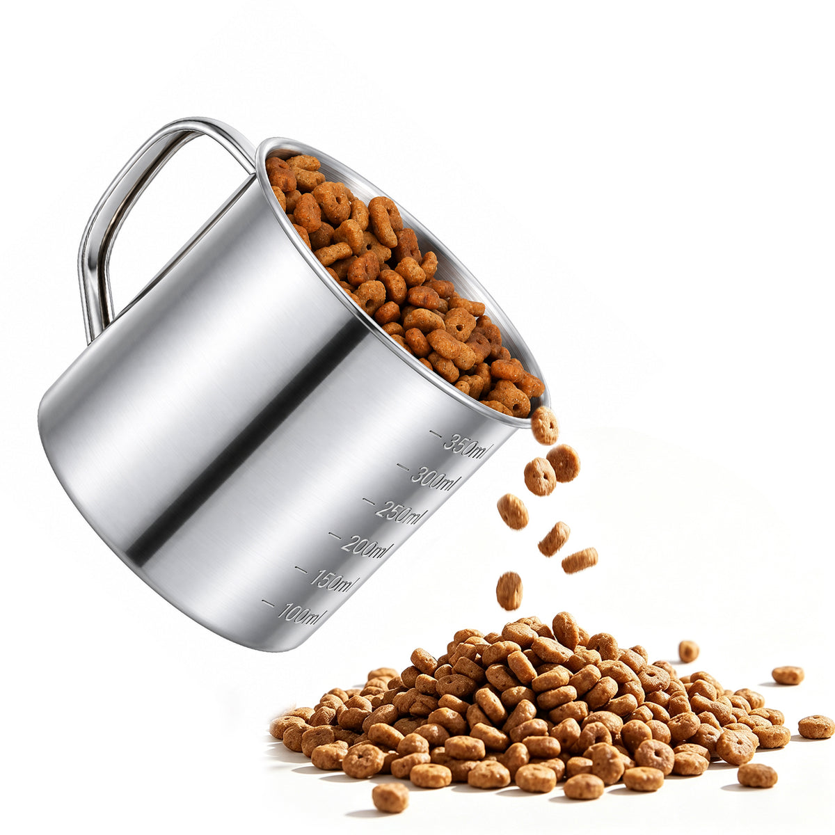 Oruola Dog Food Cup, 304 Stainless Steel 1.5 Cup Dog Food Scoop