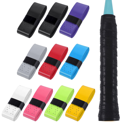 guduling 10 Pcs Tennis Racket Grips,PU Anti-Slip Tennis Racquet Grip Tape,Tenni Tape with Dry Feel,Sweat Absorption, Comfortable Handle Overgrip Grip Wrap for Tenni,Badminton