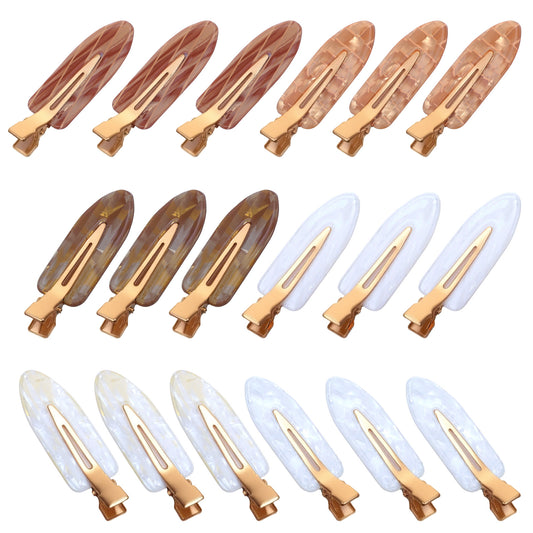 Classicseali 12PCS No Cream Hair Clips, Lightweight No Bend Hair Clips, Flat 6 X 1.9 cm Creamless Hairs Clip, for Women Girl Face Washing, Makeup, Party, Dance, Holidays