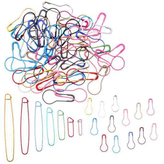 Elegaperma 7pcs Knitting Stitch Holders,7 Size Aluminum Stitch Holders for Knitting with 100 Calabash Pins,Colorful Zinc Alloy Stitchs Markers Knittings for DIY Project,Sewing,Clothing