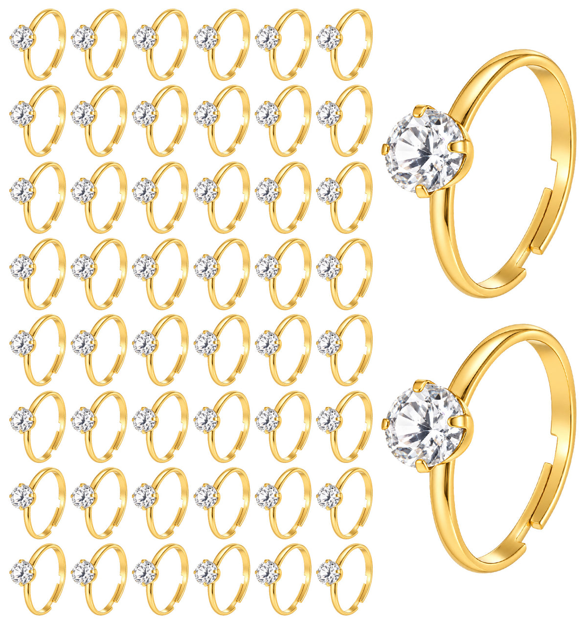 Thrymme 50 Pcs Plastic Rings, Party Rings, Metal
