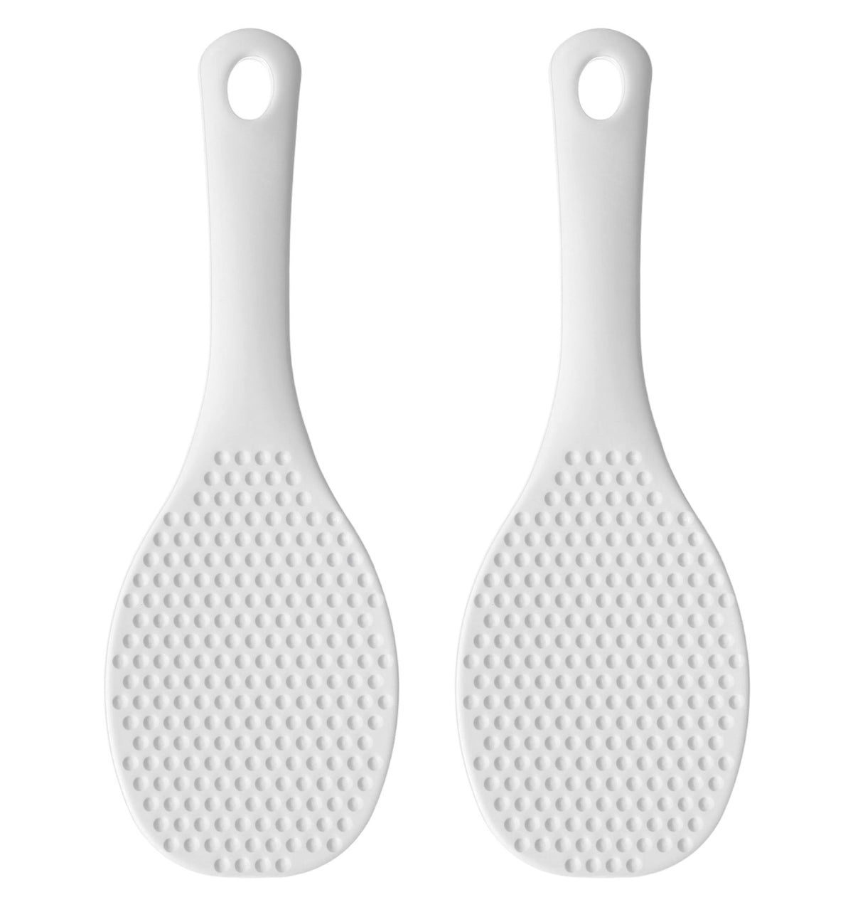 Rice Spoon, 2PCS White Rice Paddle Spoon, Lightweight for Rice Cooker Use