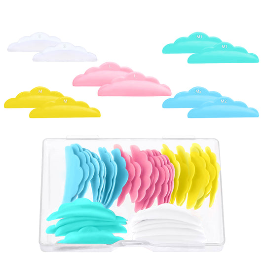 Classicseali 50PCS Lash Lift Shields, Silicone Lash Lift Shields, Multicolor Reusable Soft Eyelash Lifts Pads, Makeup Beauty Tools, for Full Eyes, for Eyelash Lifting and Coloring, 5 Sizes